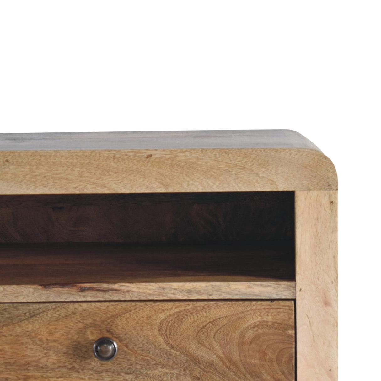 Chunky Floating Bedside, 1-Drawer, 1 Open Slot, Oak-ish