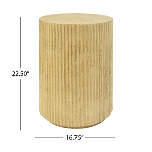 Cylindrical Outdoor Side Table Antique Brown MGO