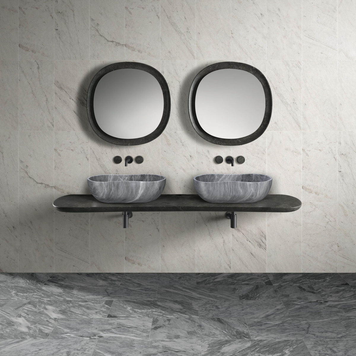 Bathroom Vessel Sink With Wavy Design