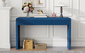 TREXM Rustic Console Table with 3 Fluted Drawers