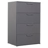 Glossy 4 Drawer Jumbo Chest with Extra Deep Storage - Dark Gray or White