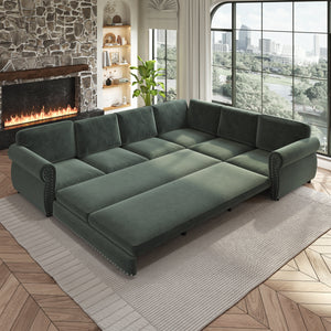 118" L-Shaped Convertible Sofa Couch