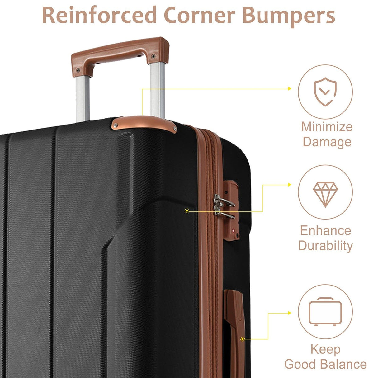 Lightweight Durable ABS Hardshell Luggage - 24 Inch