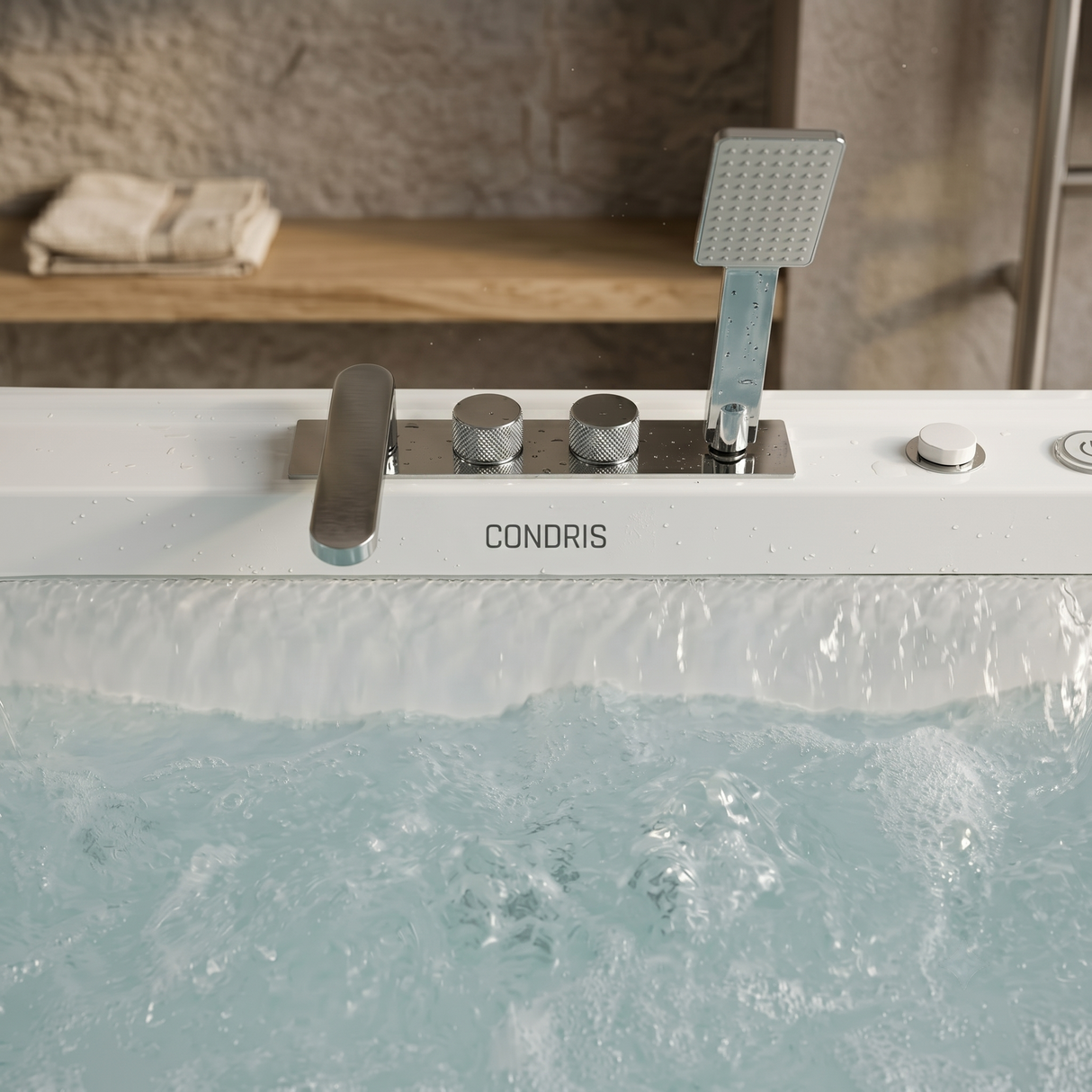 Condris 67" x 35" Whirlpool Bathtub for 2-Person
