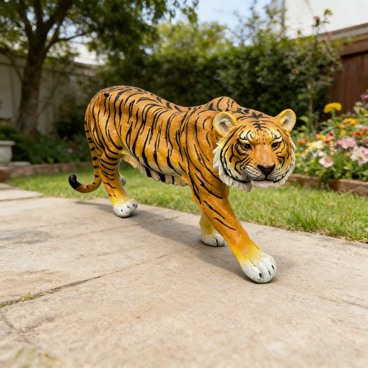 Simulated Tiger Resin Garden Statue