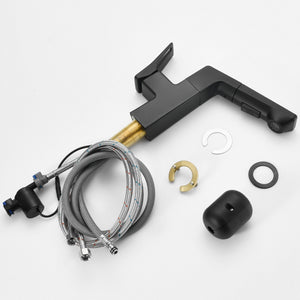 Modern Smart LED Bathroom Faucet With Temperature Digital Display And Pull Down Sprayer