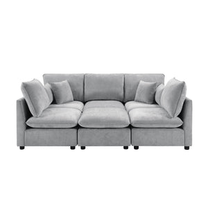 Modern U-Shaped Sectional Sofa with Storage Ottoman & USB Ports - Multiple Colors
