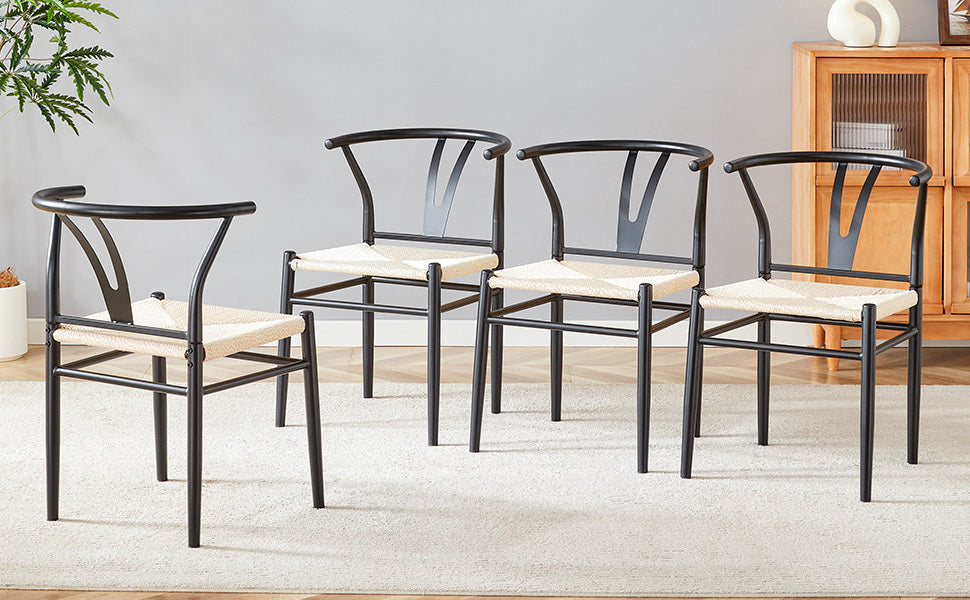 Wesborn Chair - Y-Shaped Medieval Style Armchair for Dining Table, Set of 4