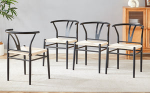 Wesborn Chair - Y-Shaped Medieval Style Armchair for Dining Table, Set of 4