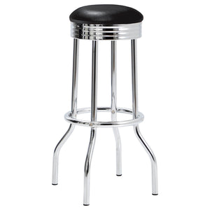 3 Piece Round 1950S Bistro Pub Bar Table Set - Black