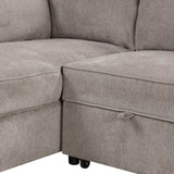 The Lionel Multifunctional Chenille Convertible Sofa Bed - USB and Storage