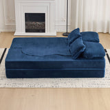 Queen Size Foldable Sofa Bed Chenille Futon Couch