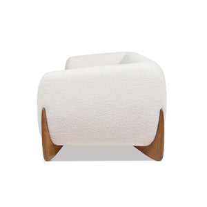 Alpine Luxurious Upholstery Sherpa Sofa with Removable Cushions - Available in White, Black, or Dark Green
