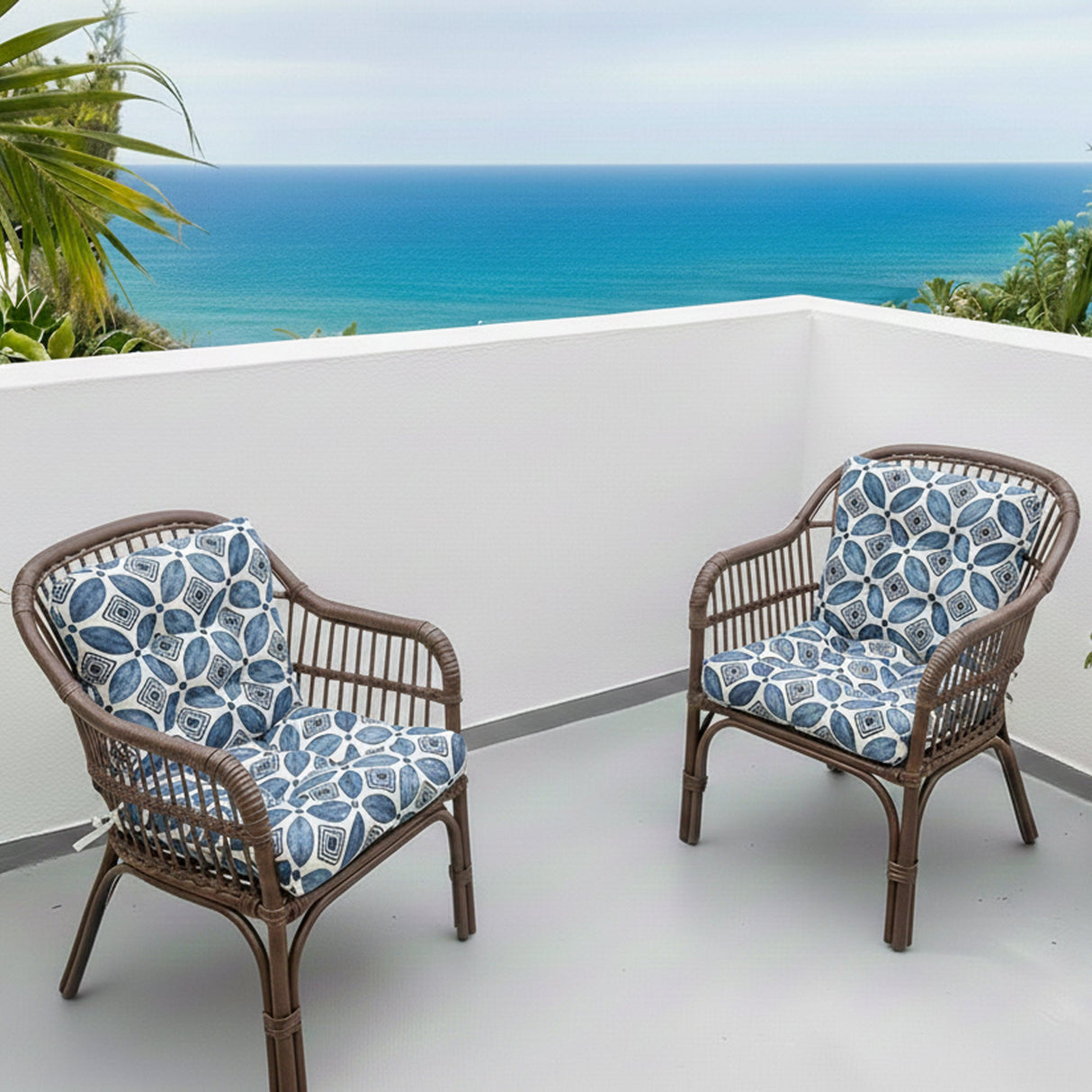 Outdoor Chair Cushions Set of 2, 19 x 19 x 4 Inch