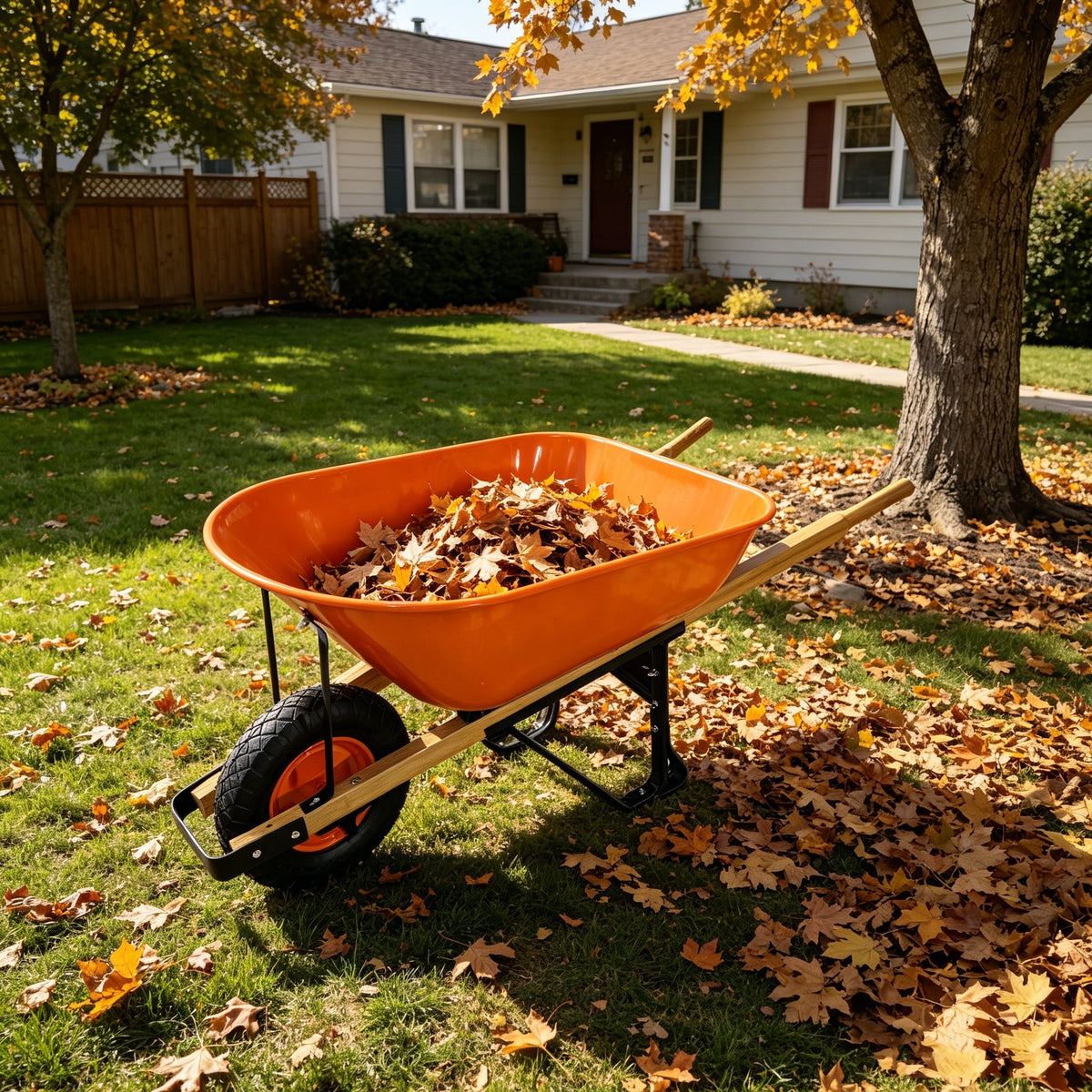 Steel Tray Wheelbarrow with Two Wheels – ABS+Steel Construction - Black or Blue