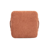 Oliver 16' Tapered Square Upholstered Ottoman - Spice Orange Fleeced Teddy