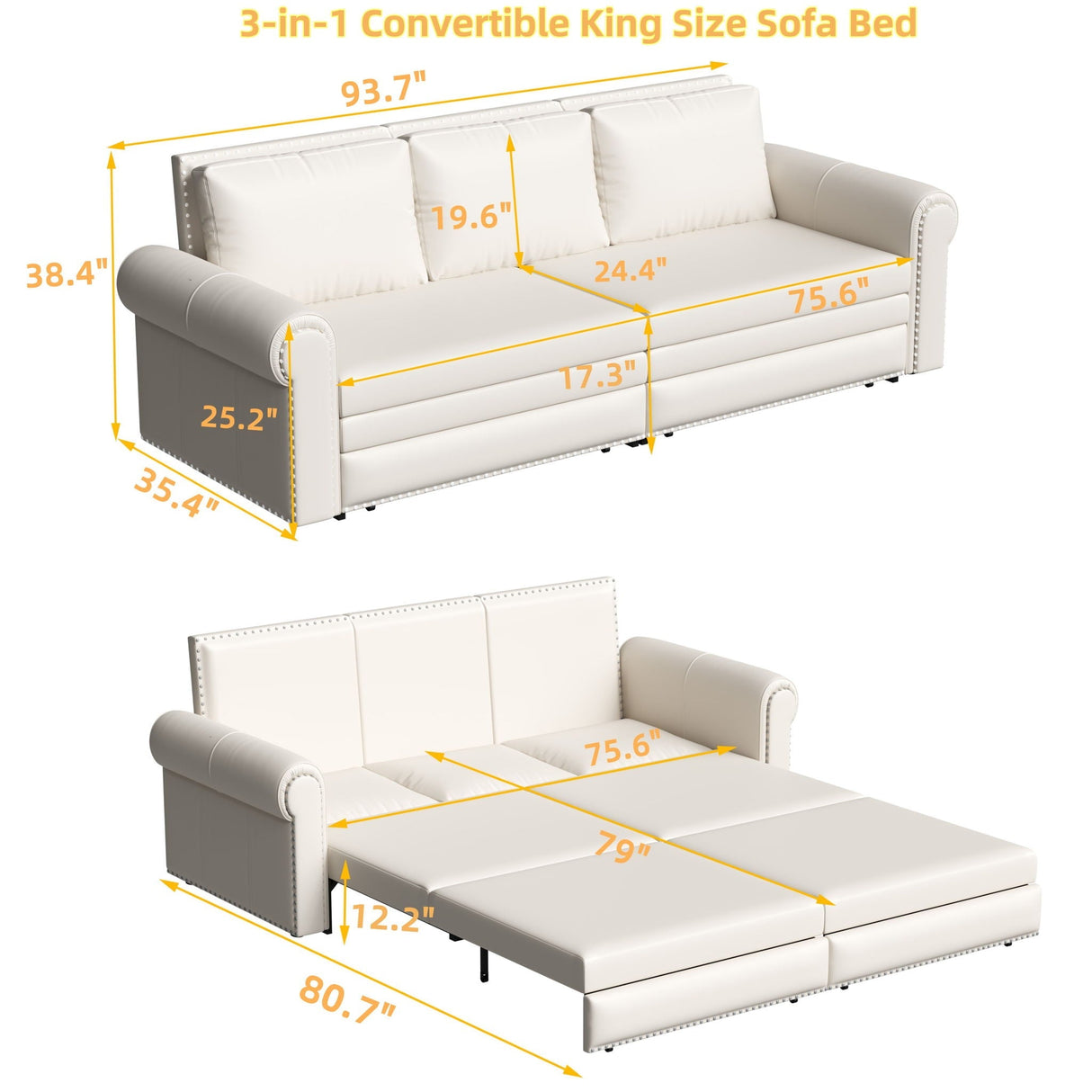Chesterfield Sofa & Pull Out Bed