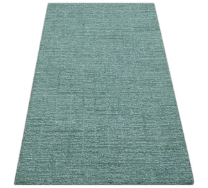 Cam Custom Made Modern Style Teal Hand Tufted Wool Rug