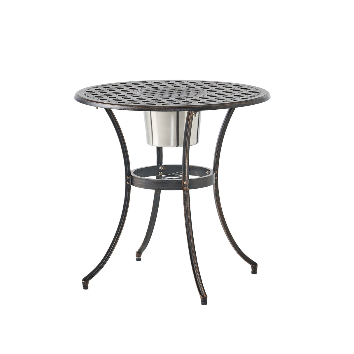 CAMDEN 3PC CAST BISTRO SET W ICE BUCKET - Tuesday Morning - Outdoor Furniture Sets
