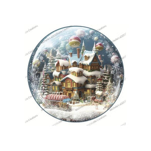 Candy Gingerbread Town Snow Globe - Wreath Enhancement