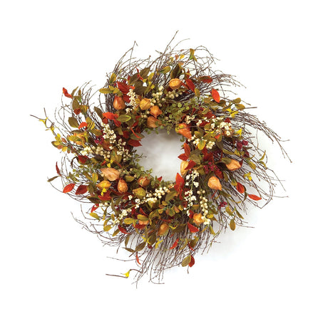 Cape Gooseberry Wreath 20"D - Tuesday Morning - Wreaths