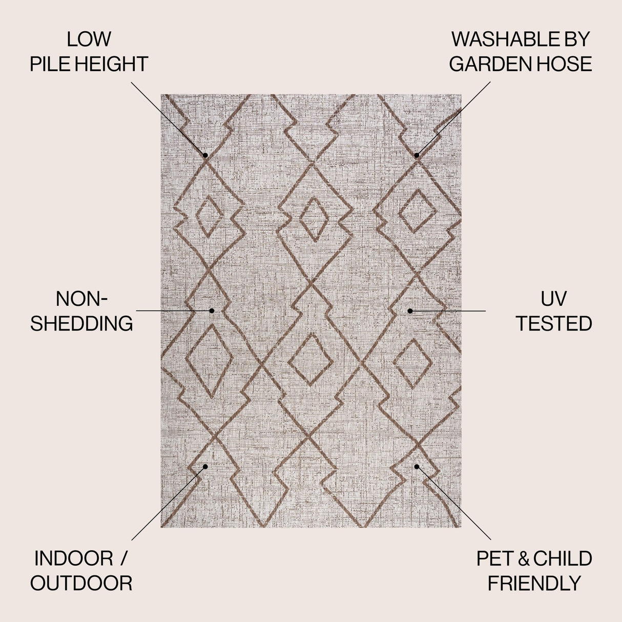 Carwa Tribal Diamond Trellis Indoor/Outdoor Area Rug - Tuesday Morning - Area Rugs