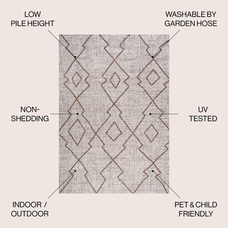 Carwa Tribal Diamond Trellis Indoor/Outdoor Area Rug - Tuesday Morning - Area Rugs