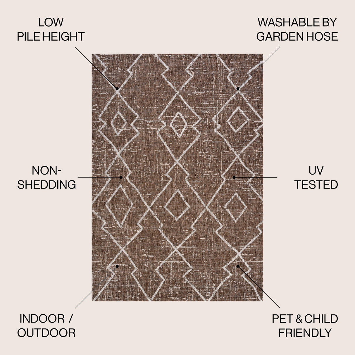 Carwa Tribal Diamond Trellis Indoor/Outdoor Area Rug - Tuesday Morning - Area Rugs