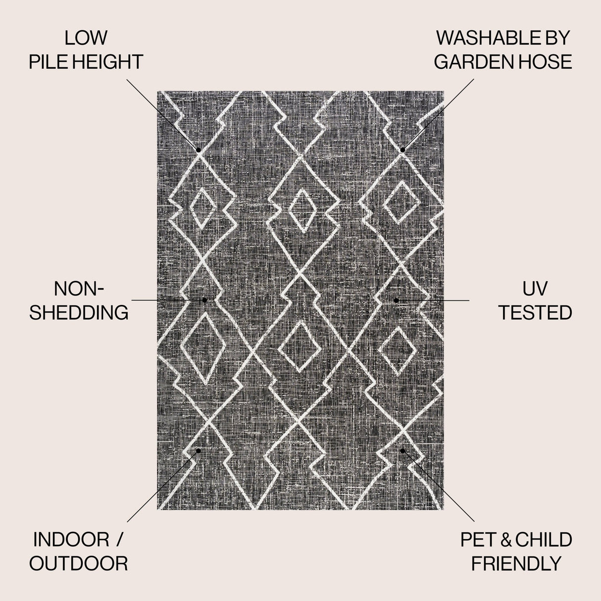 Carwa Tribal Diamond Trellis Indoor/Outdoor Area Rug - Tuesday Morning - Area Rugs