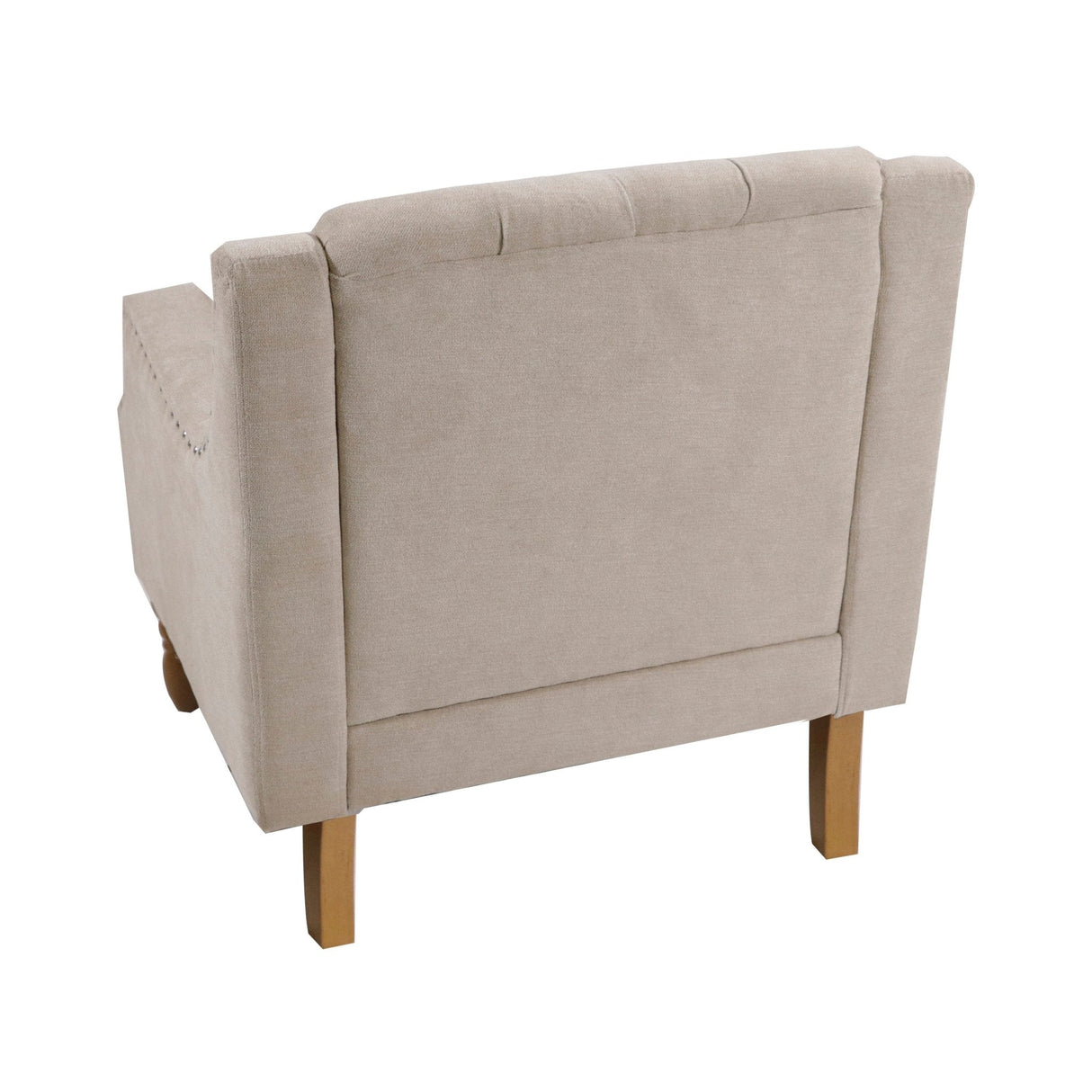 Caryl Button Tufted Upholstered Accent Chair with Recessed Arms and Nailhead Trim - Accent Chairs