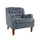 Caryl Button Tufted Upholstered Accent Chair with Recessed Arms and Nailhead Trim - Accent Chairs