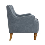 Caryl Button Tufted Upholstered Accent Chair with Recessed Arms and Nailhead Trim - Accent Chairs