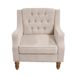 Caryl Button Tufted Upholstered Accent Chair with Recessed Arms and Nailhead Trim - Accent Chairs