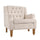 Caryl Button Tufted Upholstered Accent Chair with Recessed Arms and Nailhead Trim - Accent Chairs