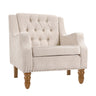 Caryl Button Tufted Upholstered Accent Chair with Recessed Arms and Nailhead Trim - Accent Chairs