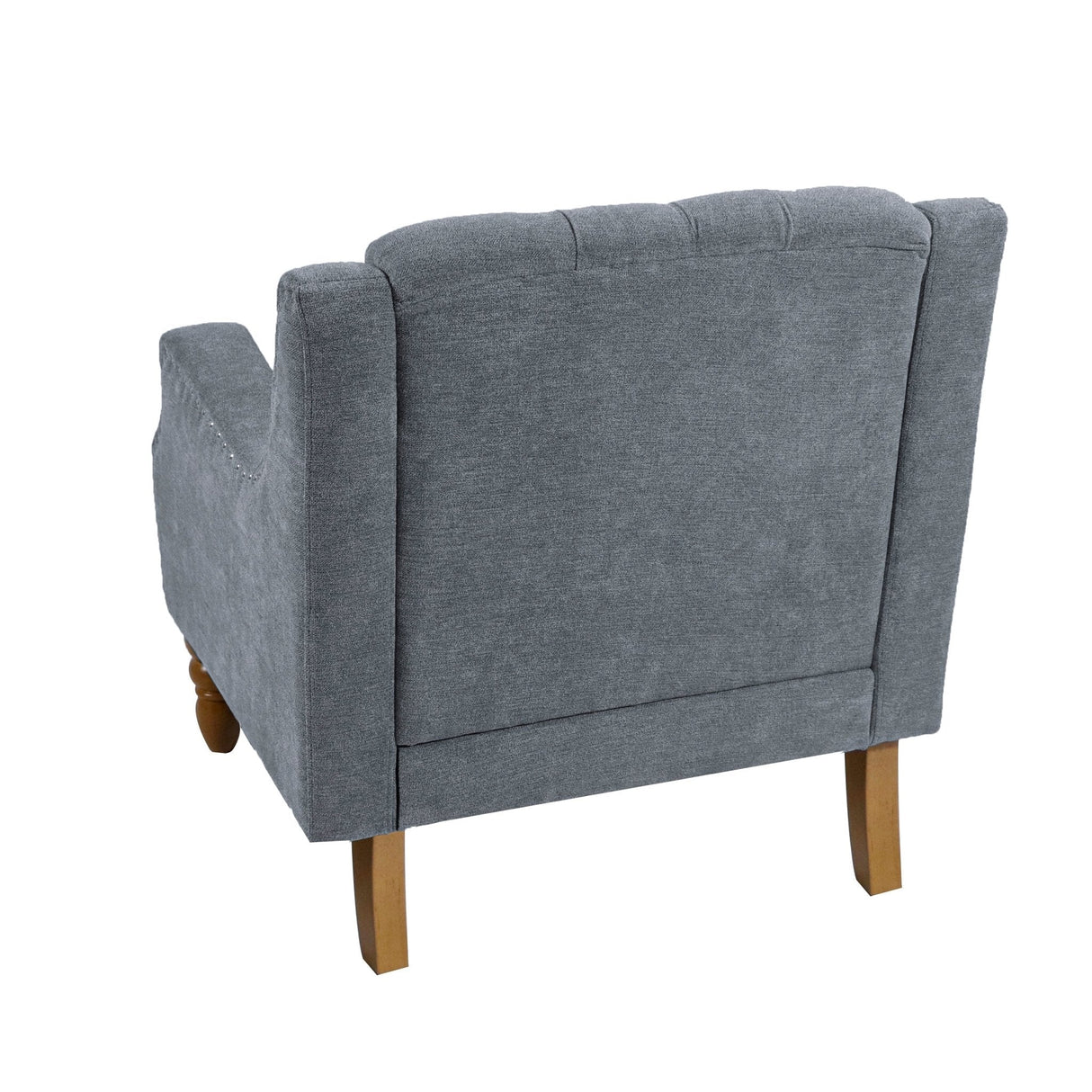 Caryl Button Tufted Upholstered Accent Chair with Recessed Arms and Nailhead Trim - Accent Chairs