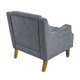Caryl Button Tufted Upholstered Accent Chair with Recessed Arms and Nailhead Trim - Accent Chairs