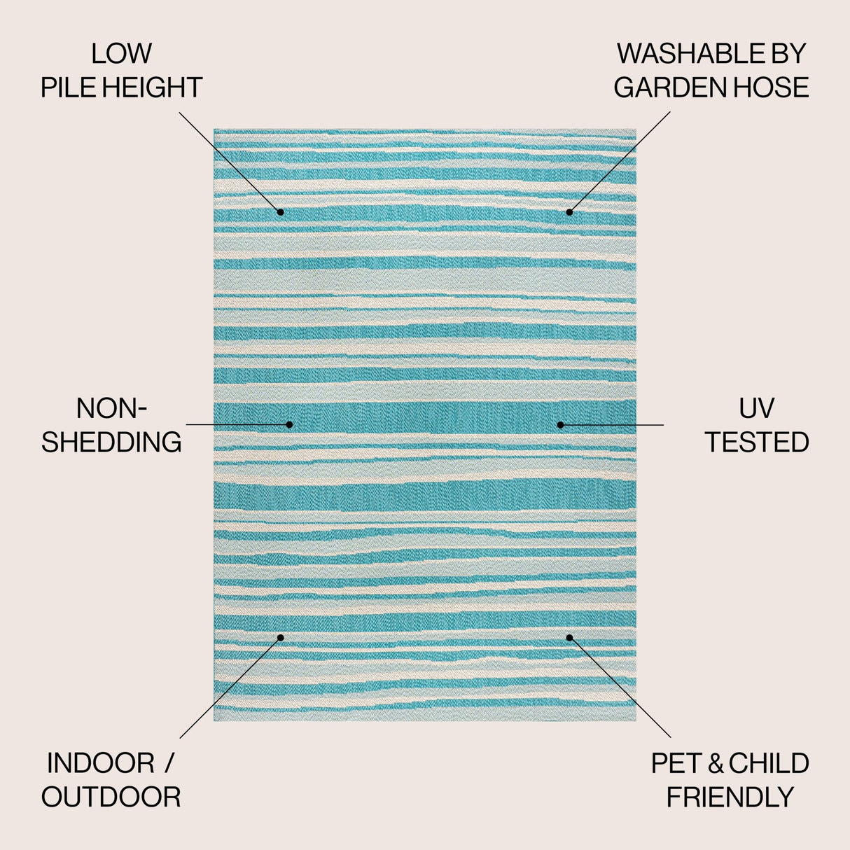 Castara Wavy Stripe Modern Indoor/Outdoor Area Rug - Tuesday Morning - Area Rugs