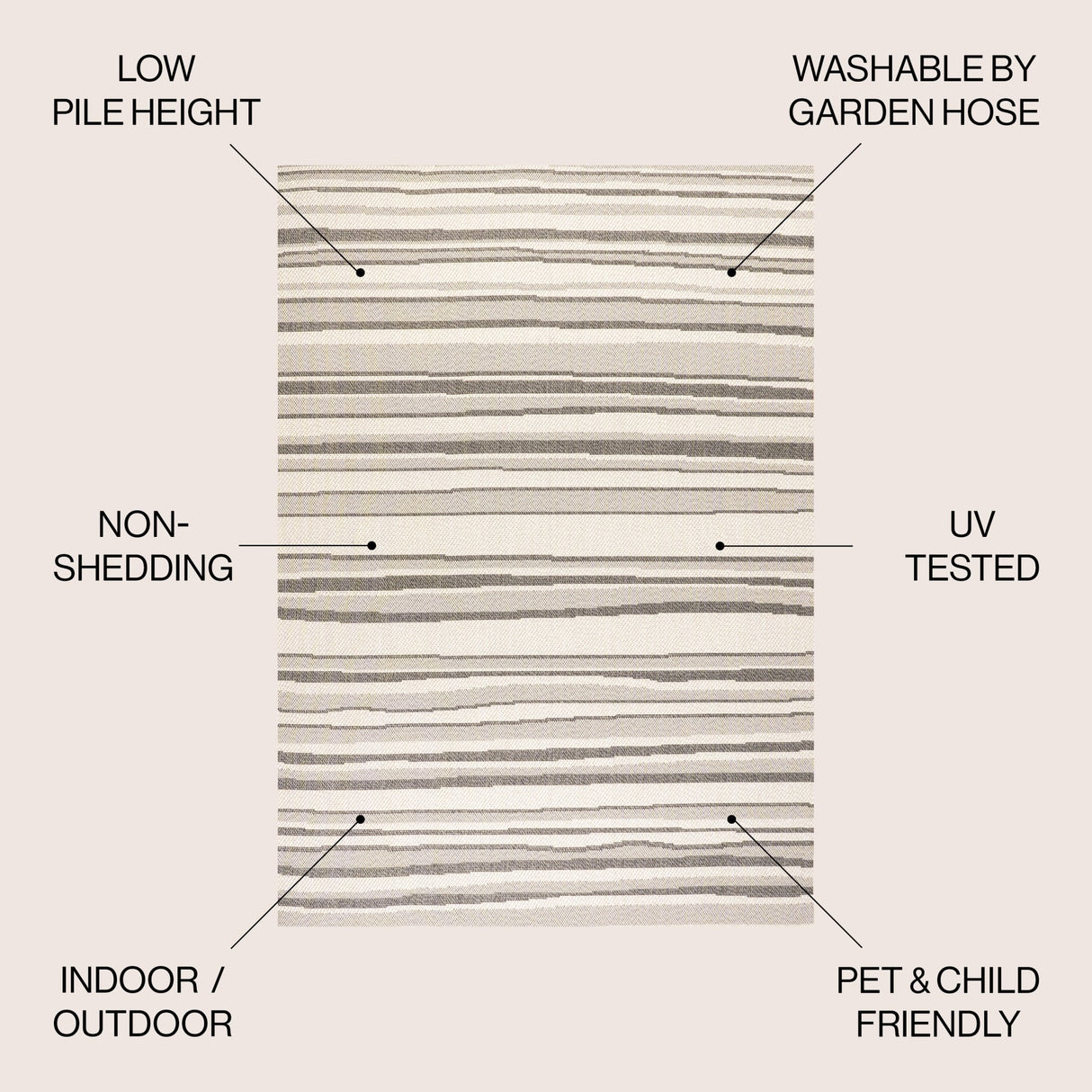 Castara Wavy Stripe Modern Indoor/Outdoor Area Rug - Tuesday Morning - Area Rugs