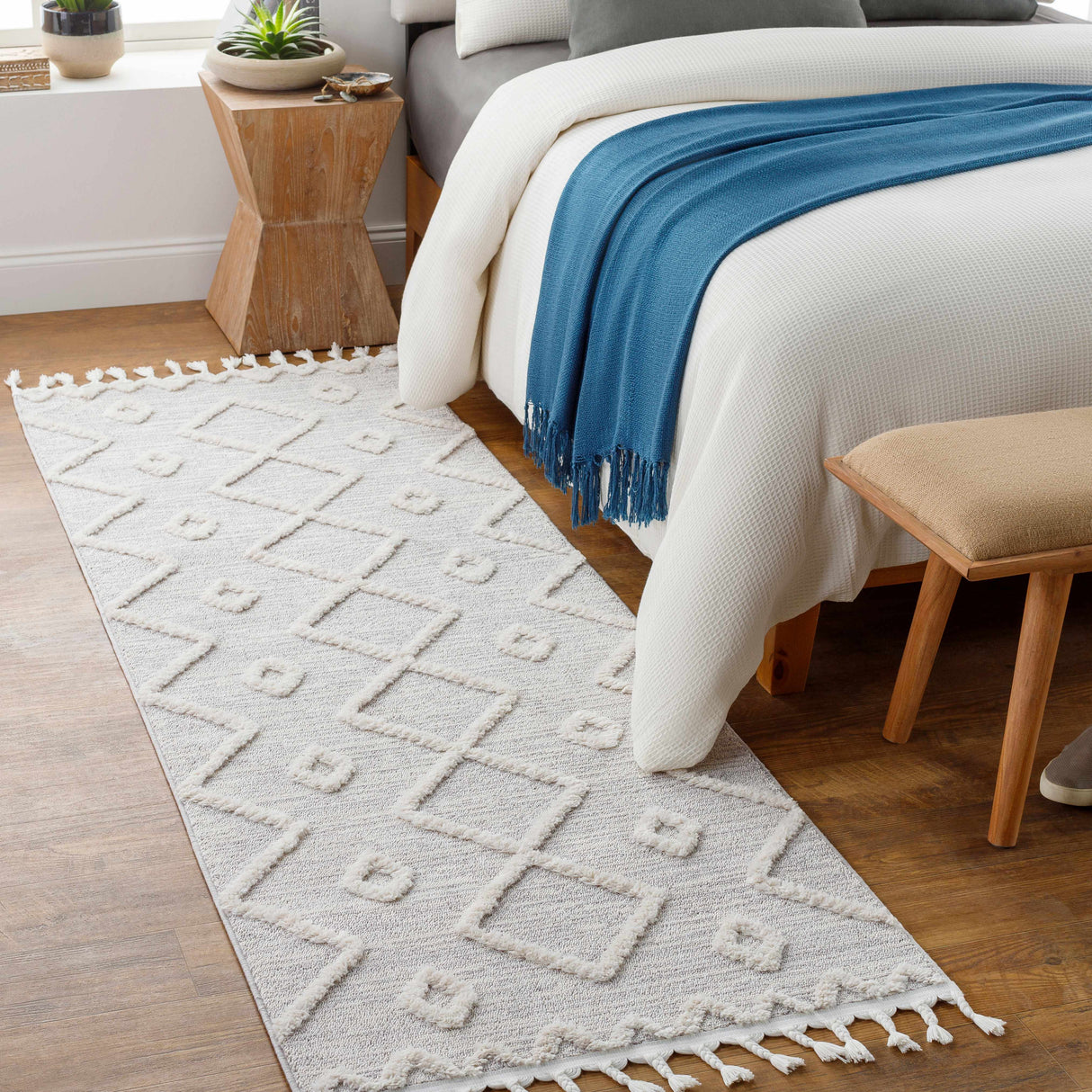 Cauldwell High/Low Pile Rug with Tassels - Clearance