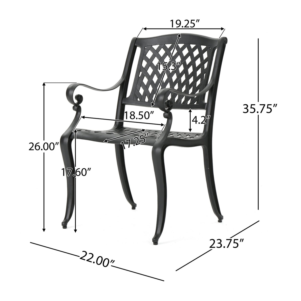 CAYMAN ARCH MESH I CHAIR(set of 2) - Tuesday Morning - Chairs