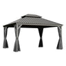 10x13ft Outdoor Gazebo with Galvanized Steel Double Roof