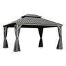 10x13ft Outdoor Gazebo with Galvanized Steel Double Roof