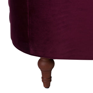 Victorian Tufted Upholstered Accent Chair with Nailhead Trim - Dark Red, Blue, or Pink