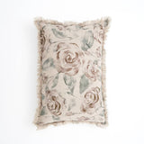 Linen Printed Lumber Throw Pillow 16x24 Brown & Green