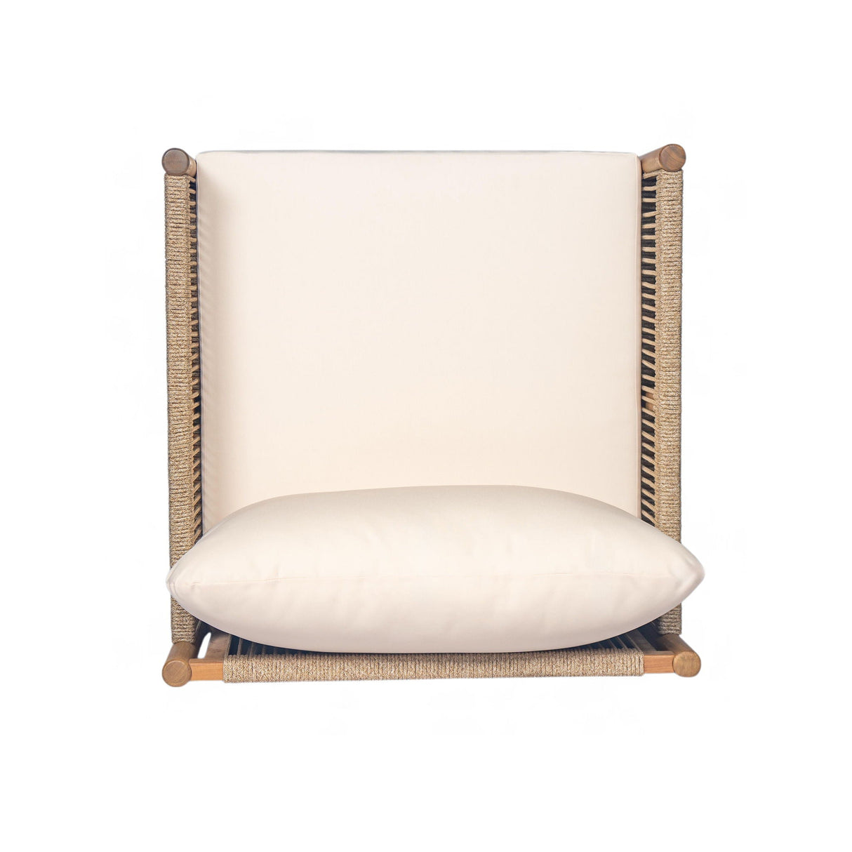 Modern Outdoor Woven Lounge Chair With Solid Wood Frame - Teak
