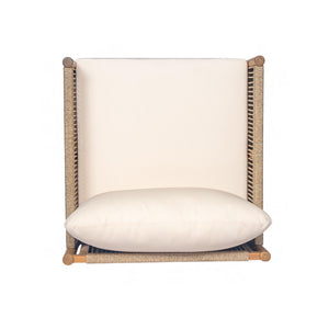 Modern Outdoor Woven Lounge Chair With Solid Wood Frame - Teak