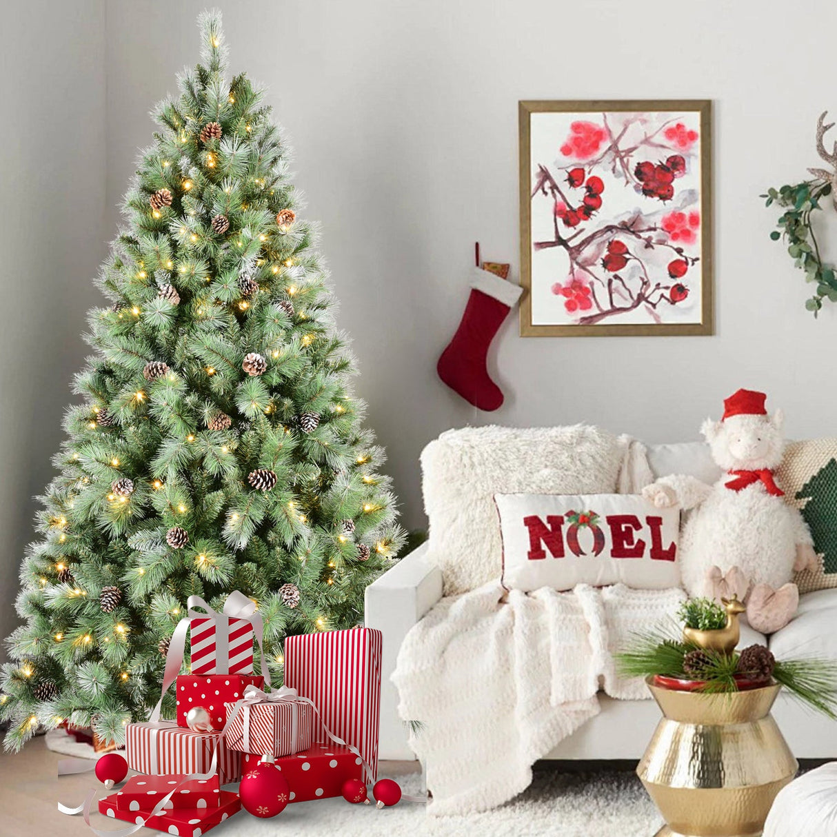 7FT Christmas Tree with 400 Warm Lights