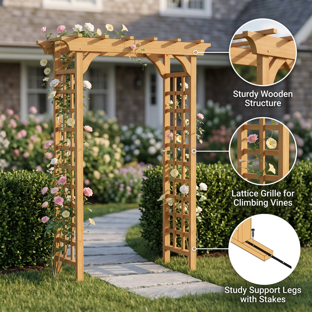 Wooden Arbor Wedding Arch for Ceremony