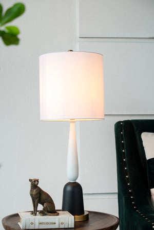 Teardrop Silhouette Table Lamp with Black and Gold Base - Black/Gold